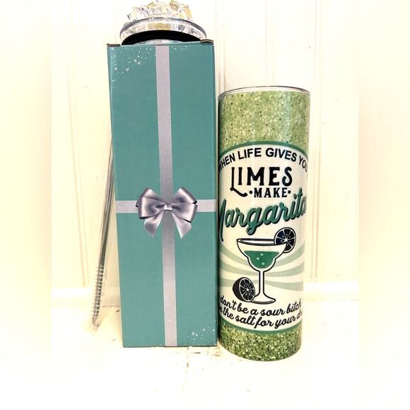 Handmade Tumbler/Stainless Steel Cup with Lid and Straw - Picture 4 of 4